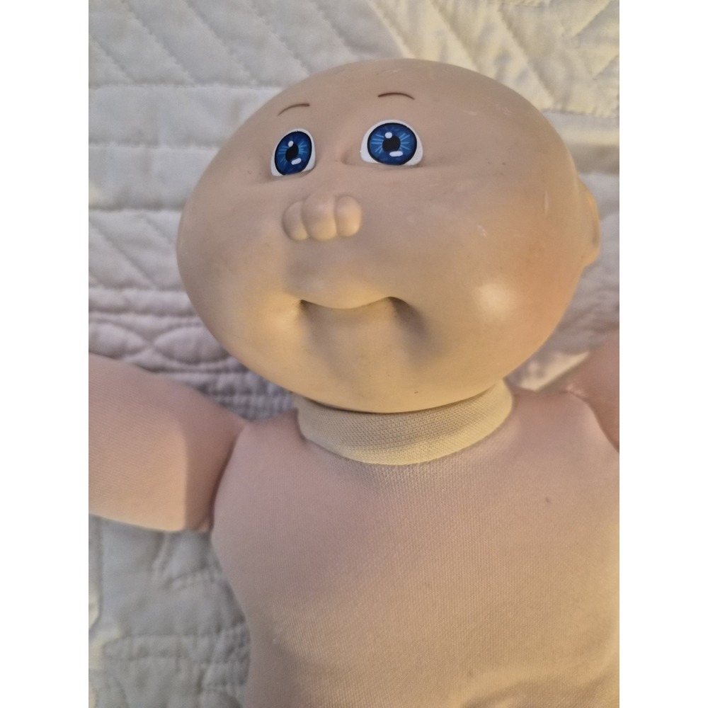 Vintage 1982 Cabbage Patch Kids Coleco Doll Blue Eyes Bald Xavier Roberts Sig